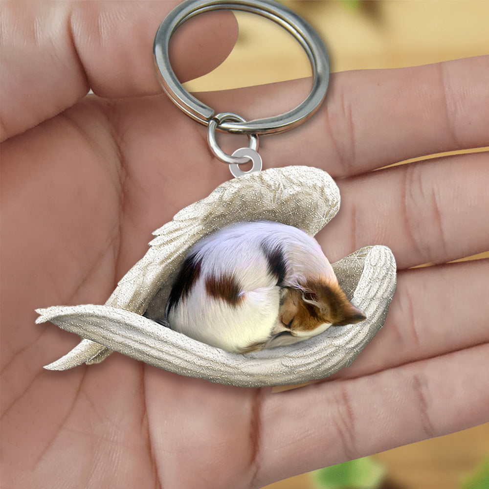 Papillon Sleeping Angel Acrylic Keychain Dog Sleeping keychain Lasfour KO0247