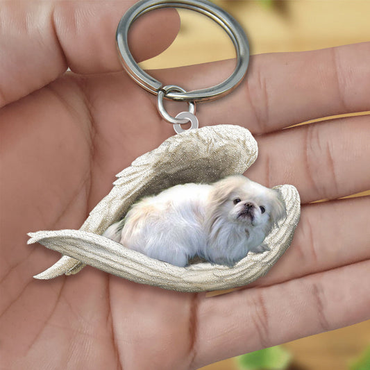 Pekingese Sleeping Angel Acrylic Keychain Dog Sleeping keychain Gift For Dog Lovers KO0244