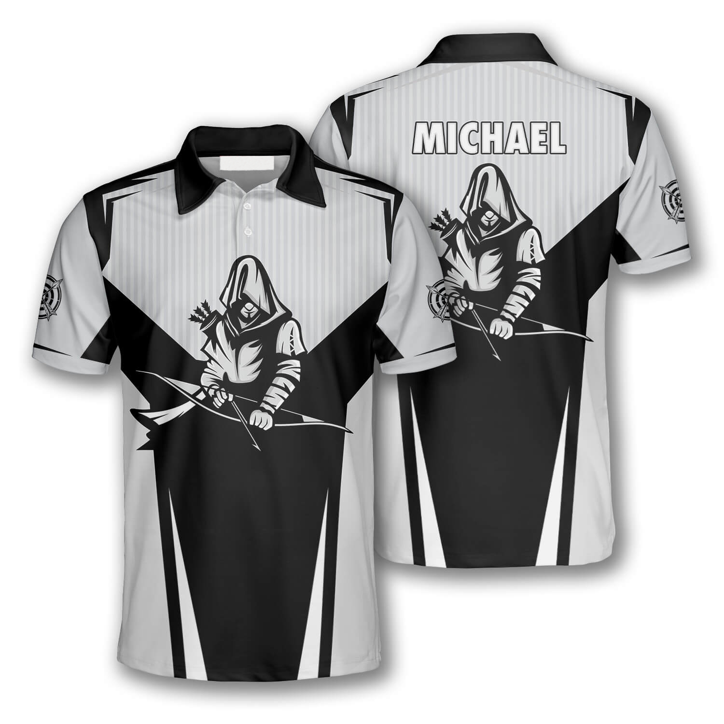 Archer Black White Version Custom Archery Shirts for Men, Personalized Archery Shirt AO0018