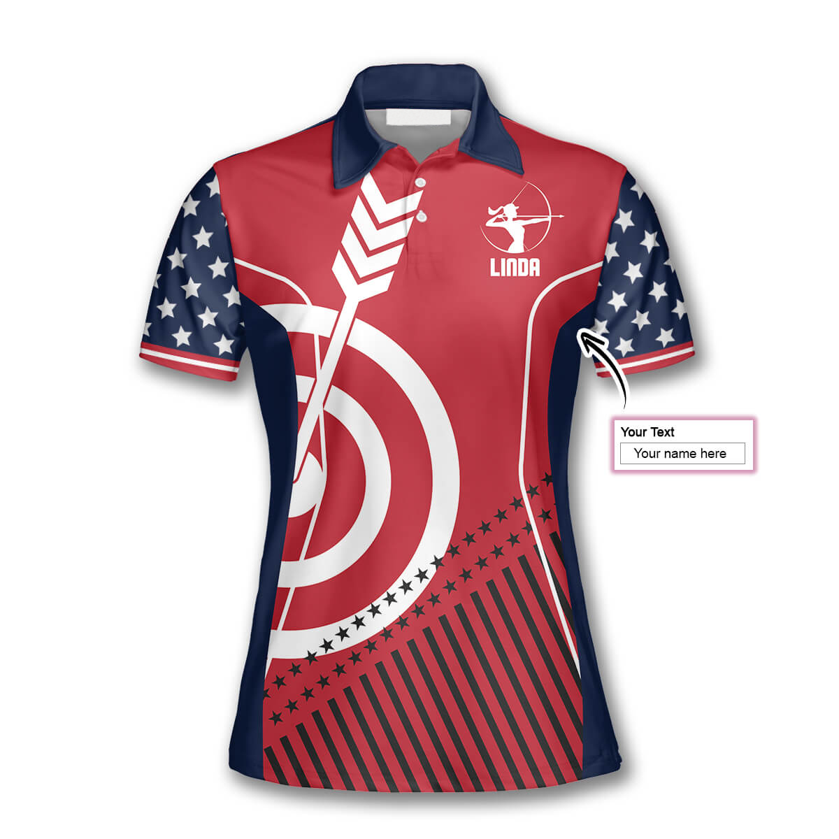 3D All Over Print Patriotic American Flag Custom Archery Shirts for Women, Gift for Her AO0075