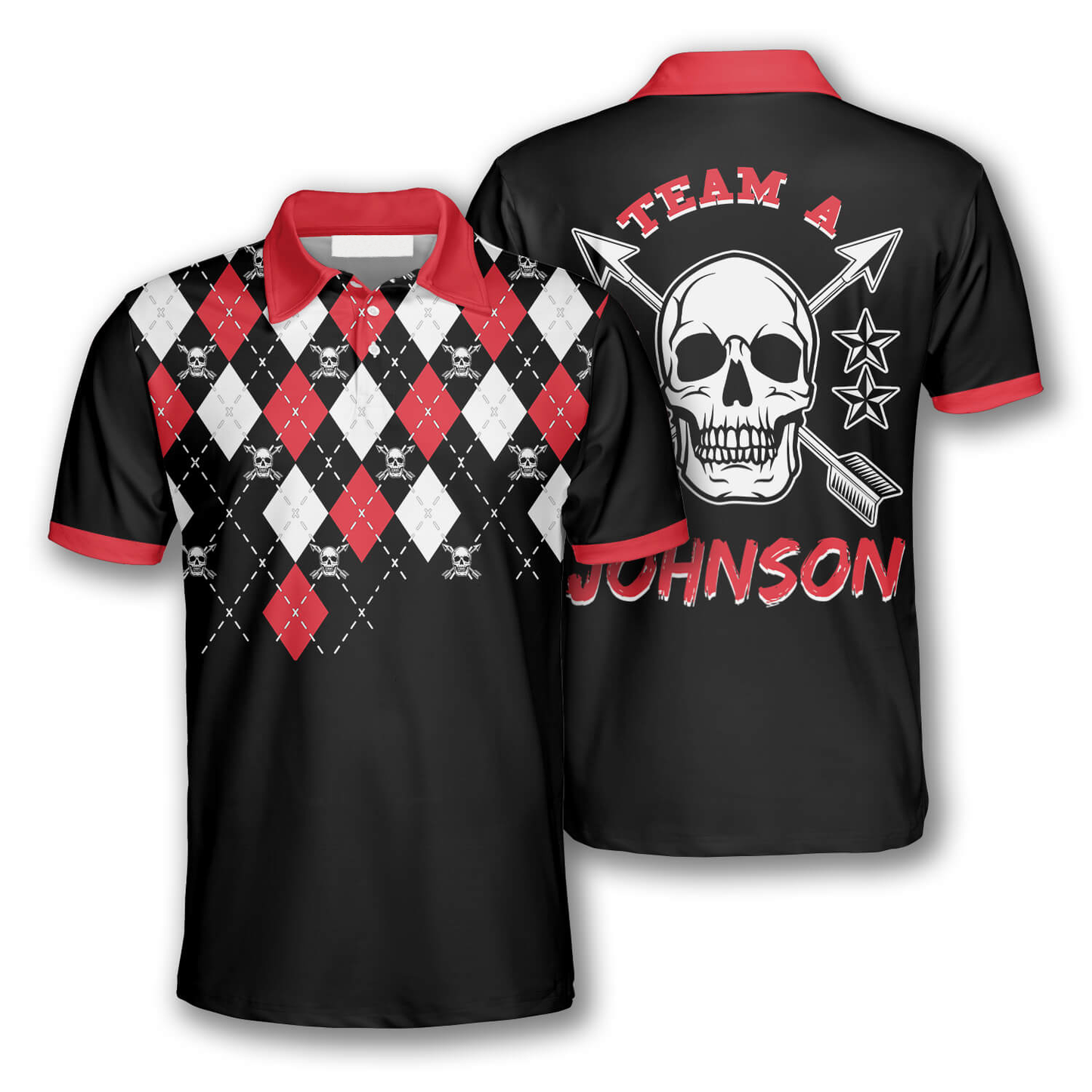 Archery Skull Arrow Argyle Pattern Custom Archery Shirts for Men, Idea Gift for Archery Lover AO0039