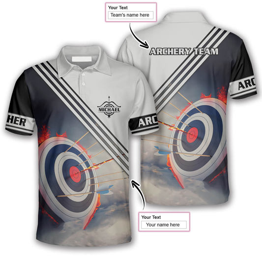 Lasfours 3D All Over Print Archery Target On Fire Personalized Name Shirt AA0099