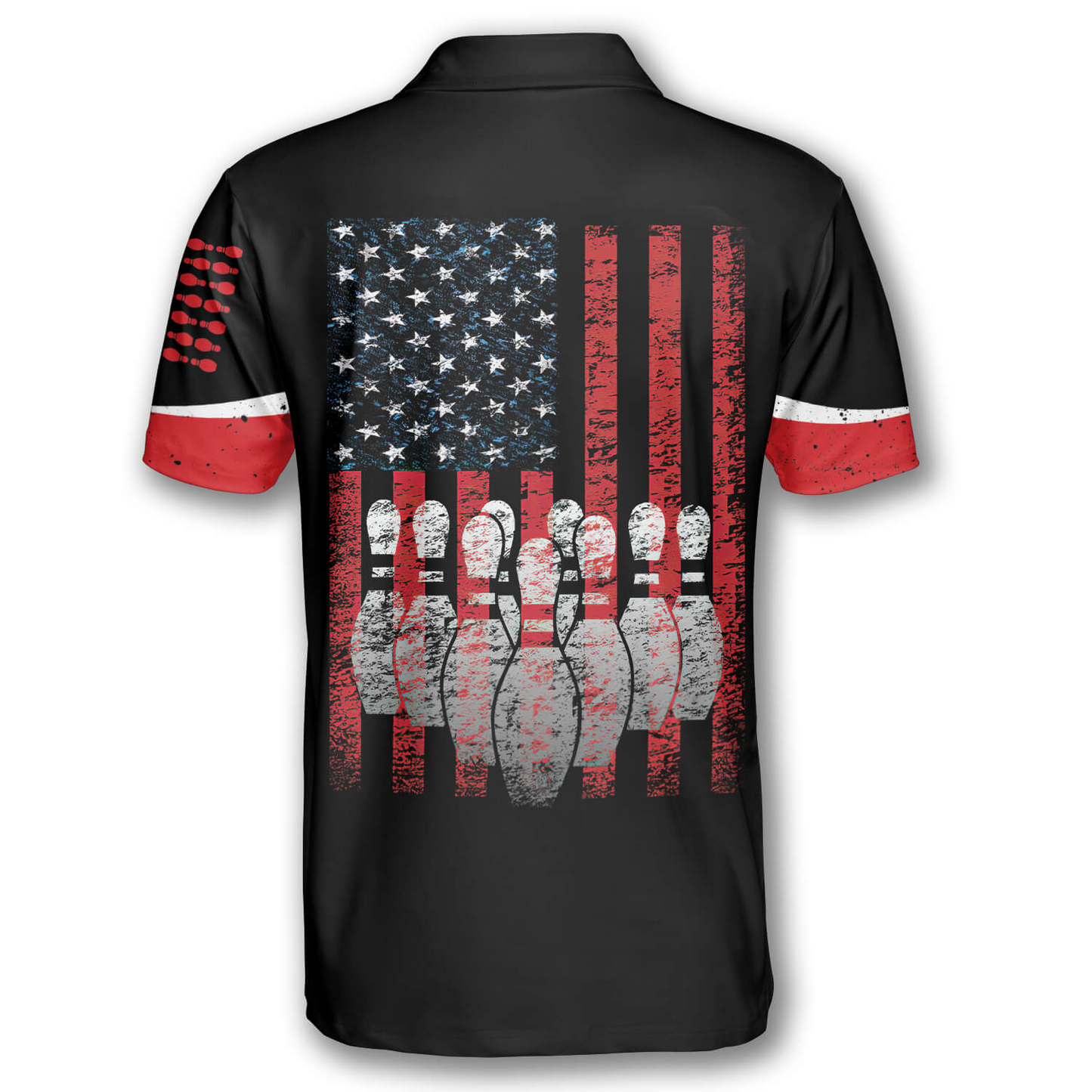 Custom American Flag Bowling Polo Shirts BO0033