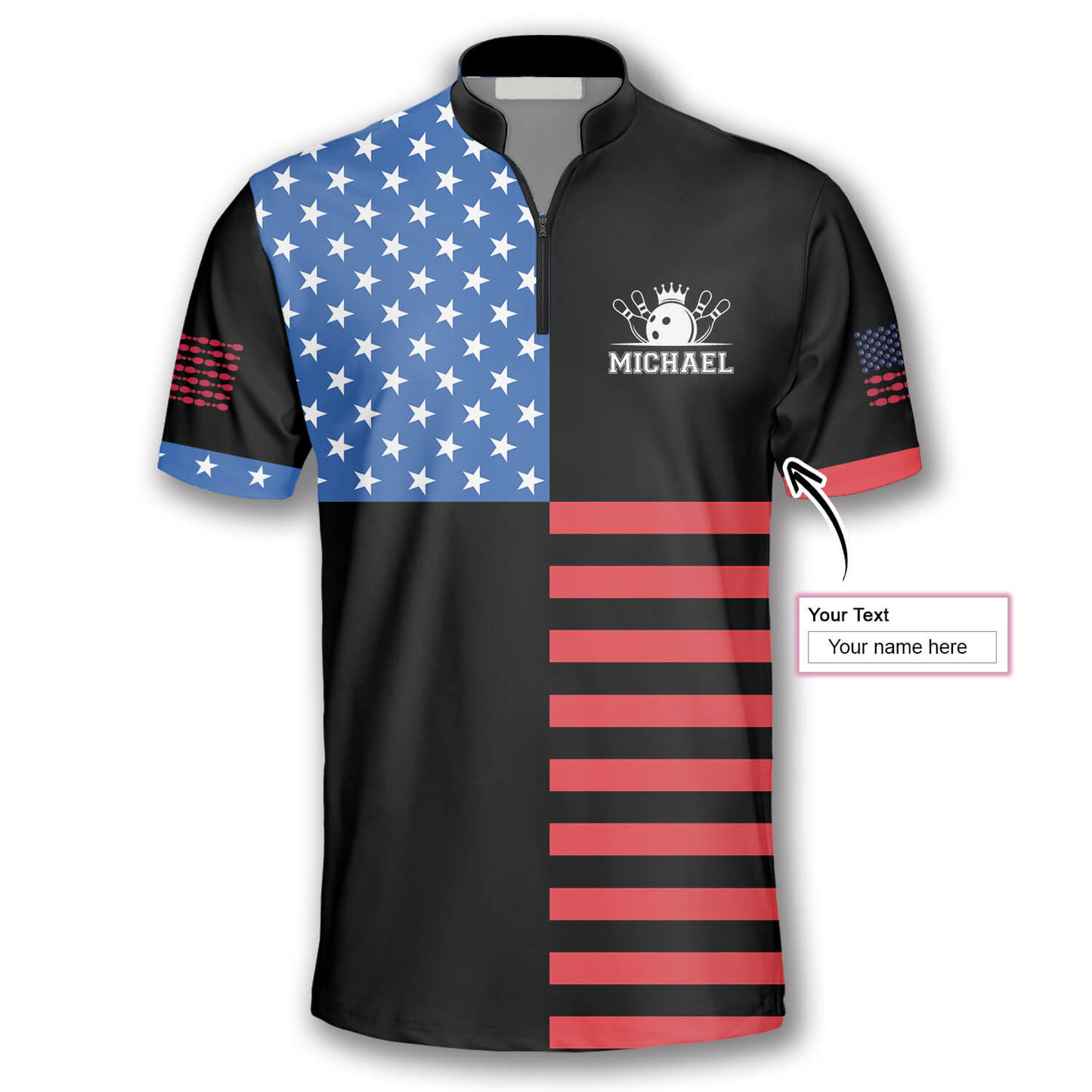 Custom Patriotic Bowling Jersey Men Women BO0131