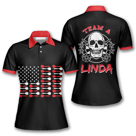 Darts American Flag Skull Stars Custom Darts Shirts for Women DMO0109