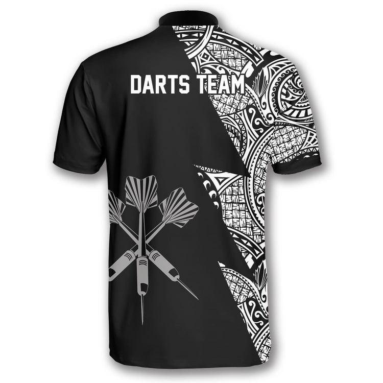 Lasfour Black White Tribal Darts Personalized Name And Team Name 3D Shirt DMA0212