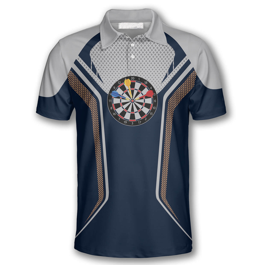 3D All Over Print Darts Eagle Blue Grey Custom Darts Polo Shirts for Men DMO0176