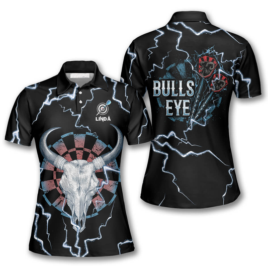 Darts Bullseye Thunder Skull Custom Darts Shirts for Women DMO0050