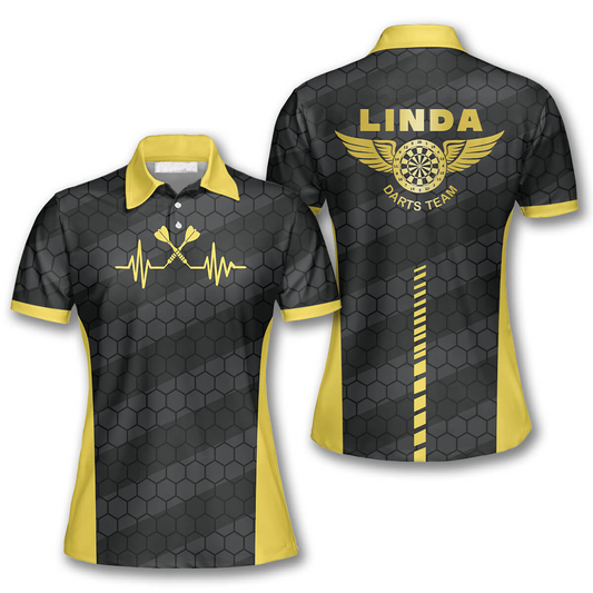 Darts Heartbeat Honeycomb Pattern Custom Darts Shirts for Women DMO0121