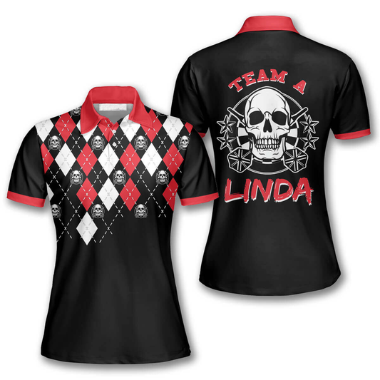 Darts Skull Arrow Argyle Pattern Custom Darts Shirts for Women DMO0102