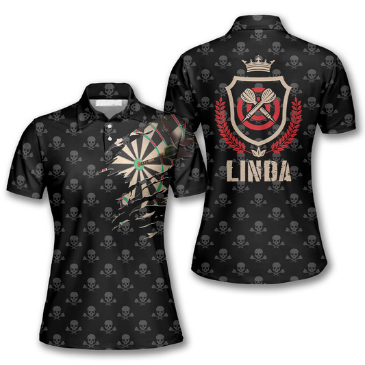 Darts Skull Crossed Pattern Custom Darts Shirts for Women DMO0122