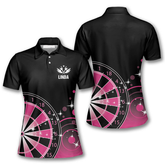 Darts Wings Black Pink Custom Darts Shirts for Women DMO0055