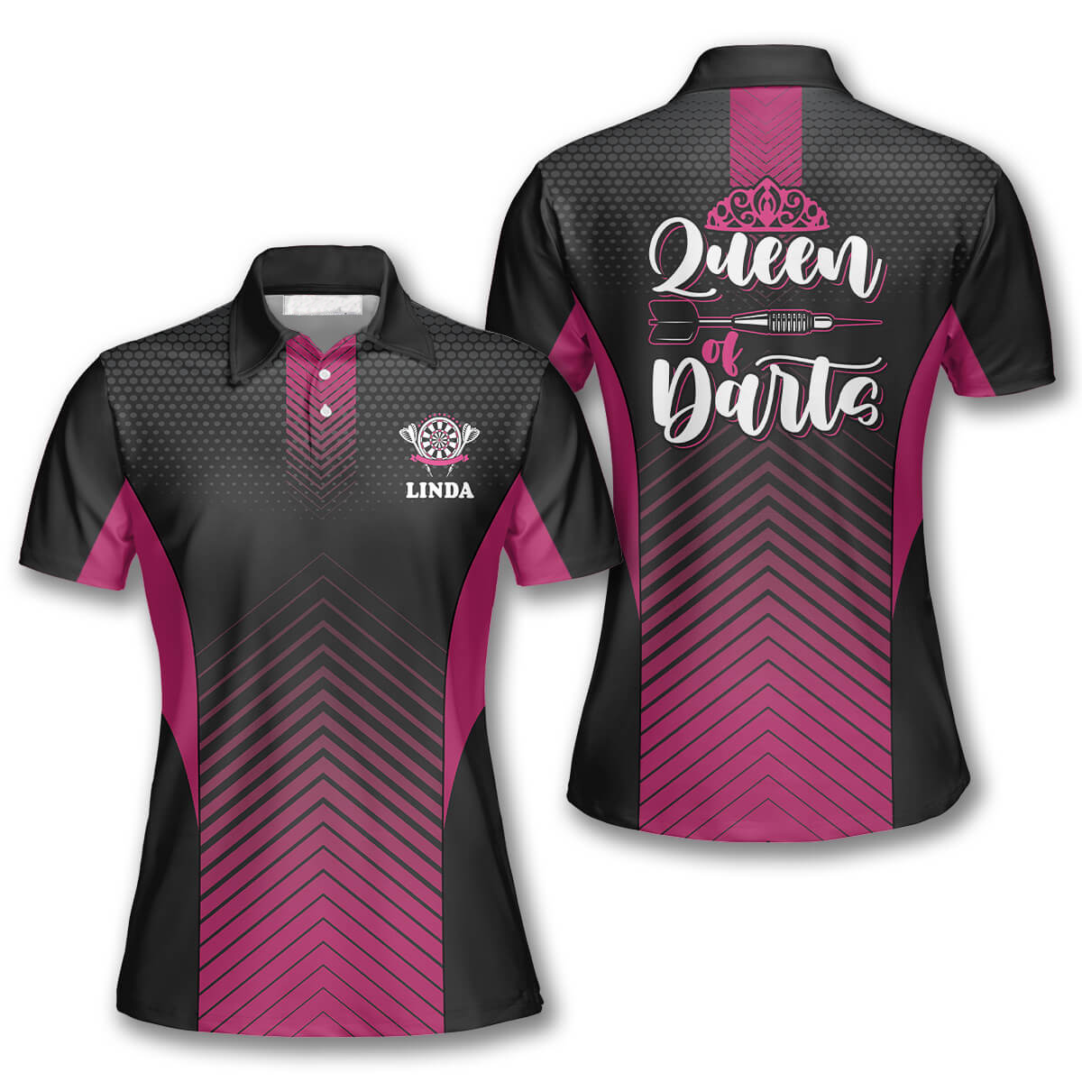 Queen of Darts Dark Pink Custom Darts Shirts for Women DMO0027