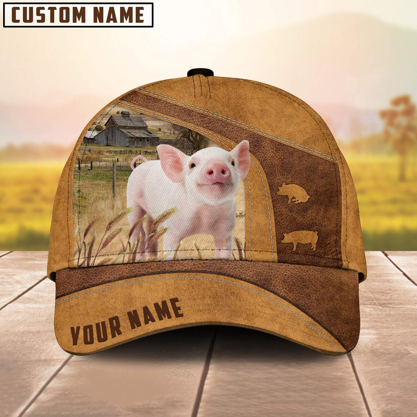 Custom Name Pig Cap , Pig Hat, Farm Baseball Hat, Cap Hat For Farmer Farm Lover CO1036