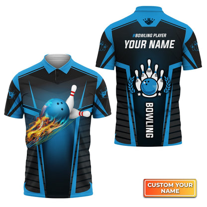 Custom Flame Bowling Polo Shirts Unisex BO0082