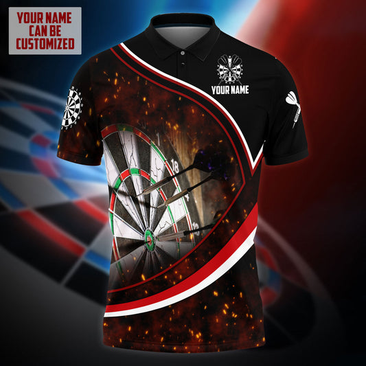 3D All Over Print Dart Polo Shirt, Dart In Cracked Dartboard, Uniform Team Dart DMO0138