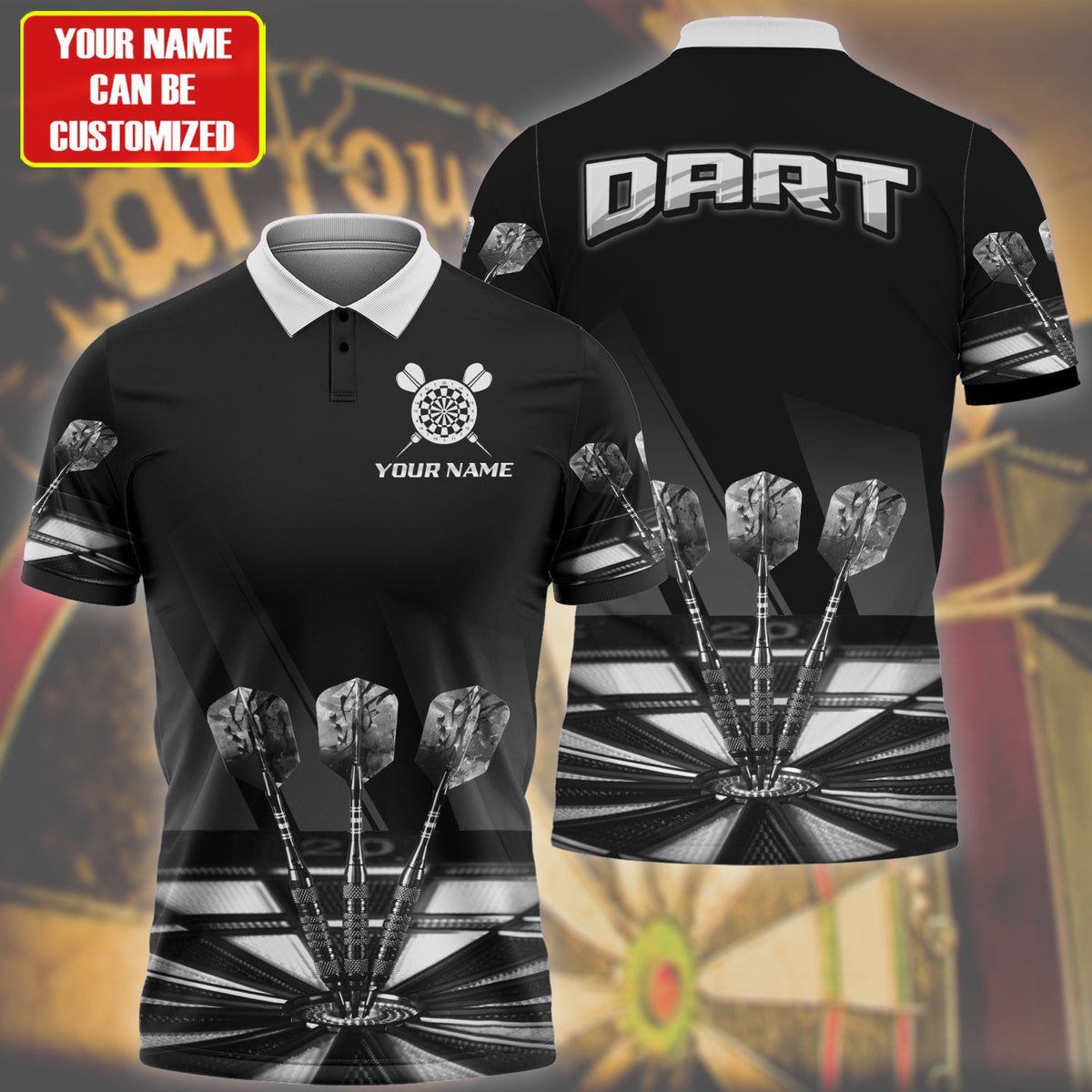 3D All Over Print Multi Color Dart Polo Shirt, Gift for Dad and Son, Dart Team Uniform DMO0033