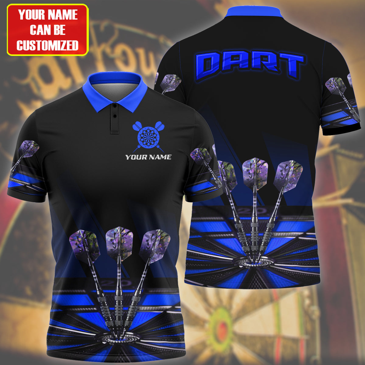 3D All Over Print Multi Color Dart Polo Shirt, Gift for Dad and Son, Dart Team Uniform DMO0033