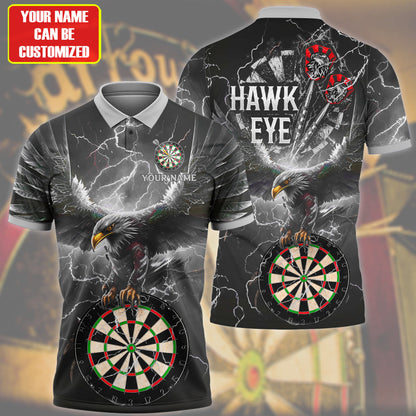 Darts Hawkeye Multi Color Personalized Name 3D Polo Shirt For Darts Player DMO0086