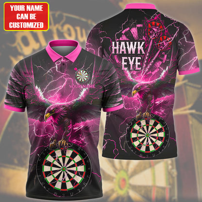 Darts Hawkeye Multi Color Personalized Name 3D Polo Shirt For Darts Player DMO0086