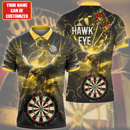 Darts Hawkeye Multi Color Personalized Name 3D Polo Shirt For Darts Player DMO0086