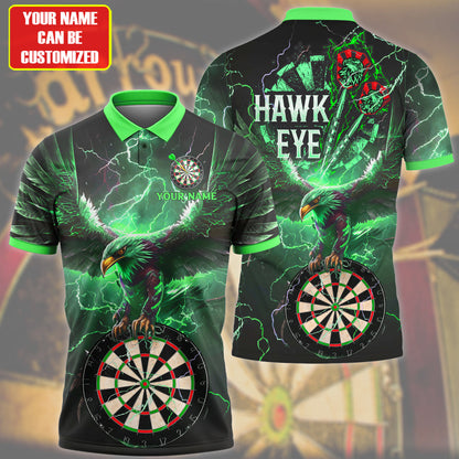 Darts Hawkeye Multi Color Personalized Name 3D Polo Shirt For Darts Player DMO0086