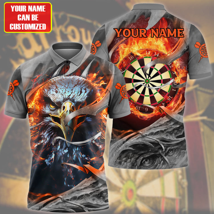 Lasfour Flame Eagle 2 Darts Personalized Name 3D Shirt DMA0188