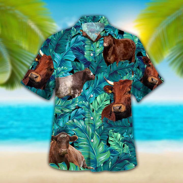 Shorthorn Cattle Lovers Hawaiian Shirt, cow aloha shirt, Summer Short Sleeve Hawaiian Aloha Shirt for men, Women HO2633