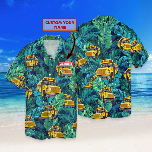 School Bus Driver - Personalized Name 3D Hawaiian Shirt HO2293