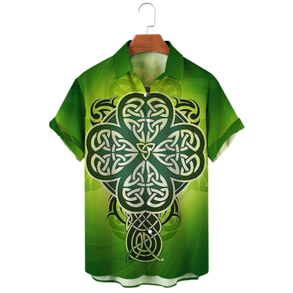 Saint Patrick's Day Of Gold Golden Hawaiian Shirt, St. Patrick's Day 3d Shirt, Shamrock Hawaiian Shirt PO0074