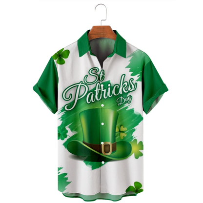 Gold Golden Irish Hawaiian Shirt, St. Patrick's Day 3d Shirt, Shamrock Hawaiian Shirt PO0073