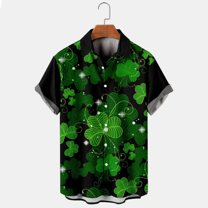 Saint Patrick's Day Of Gold Golden Hawaiian Shirt, St. Patrick's Day 3d Shirt, Shamrock Hawaiian Shirt PO0074