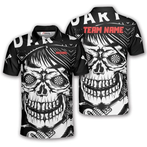 Lasfour Skull Rage Black White Custom Darts Shirts DMA0028