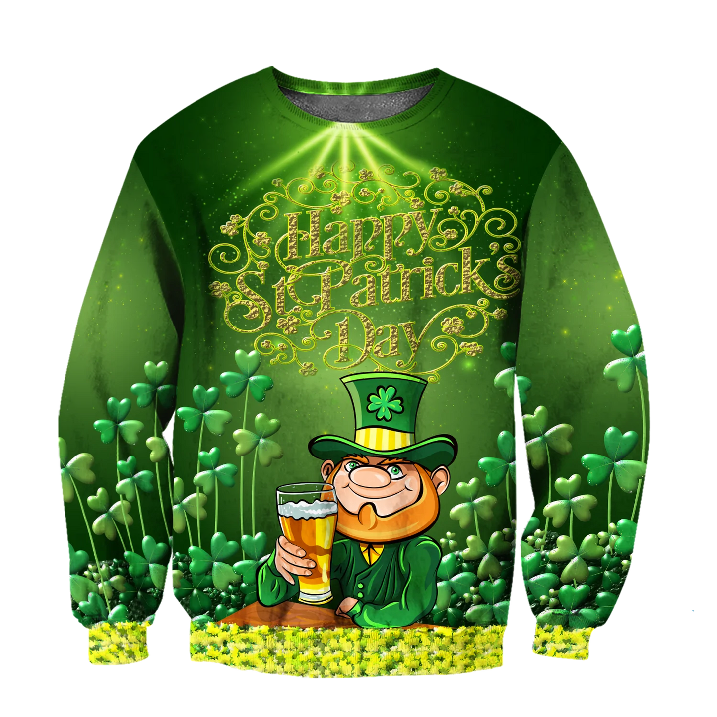 Happy St Patrick's Day Hoodie Sweater All Over Printed Shirt, Let Day Drink Beer Shirt PO0238