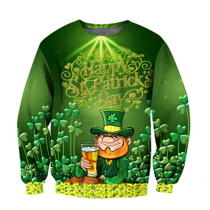 Happy St Patrick's Day Hoodie Sweater All Over Printed Shirt, Let Day Drink Beer Shirt PO0238