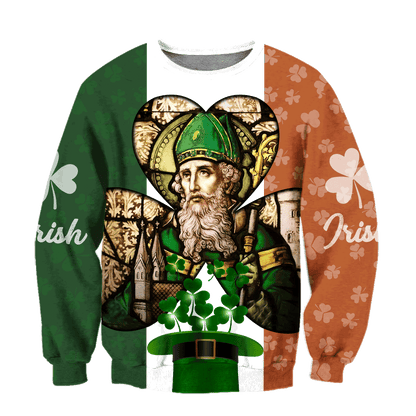 3D All Over Print St. Patrick's Day Shirt, Iceland Flag Pattern Shirt, Hat Shamrock Irish Shirt, Lucky Shirt, Patrick's Day Shirt PO0289