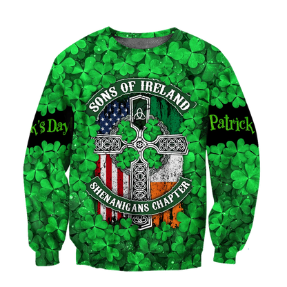 Happy St Patrick's Day Irish Shirt, Son Of Ireland Shenanigans Chapter, Hoodie T-Shirt Sweatshirt for Men and Women PO0241