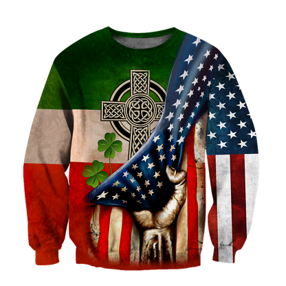 St Patrick's Day USA Flag 3D Shirt, St Patrick's Day Shirt, American Flag Shirt, Saint Patrick's Day Shirt, Irish Shirt, USA Flag Shirt PO0297