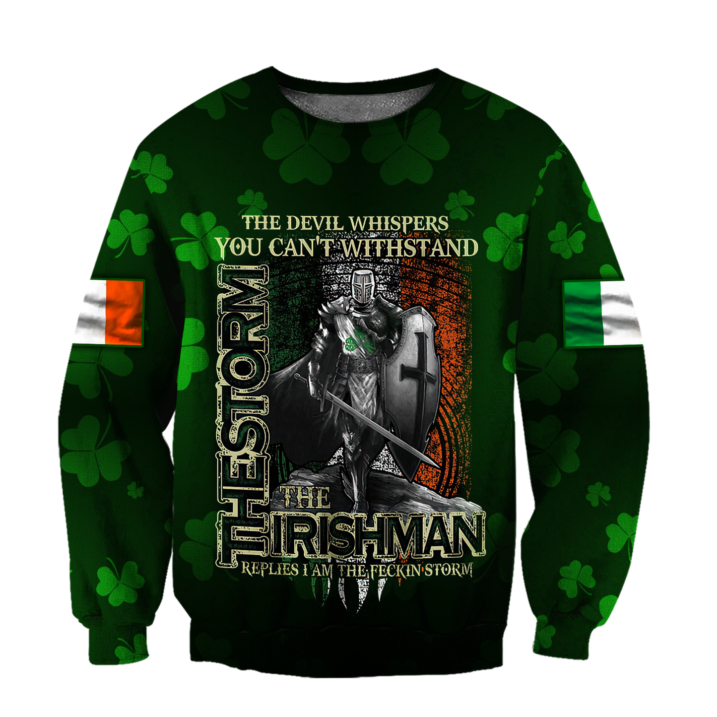 The Irishman The Storm Shirt, 3D All Over Print Pattern Shamrock, St Patrick's Day Shirt PO0300