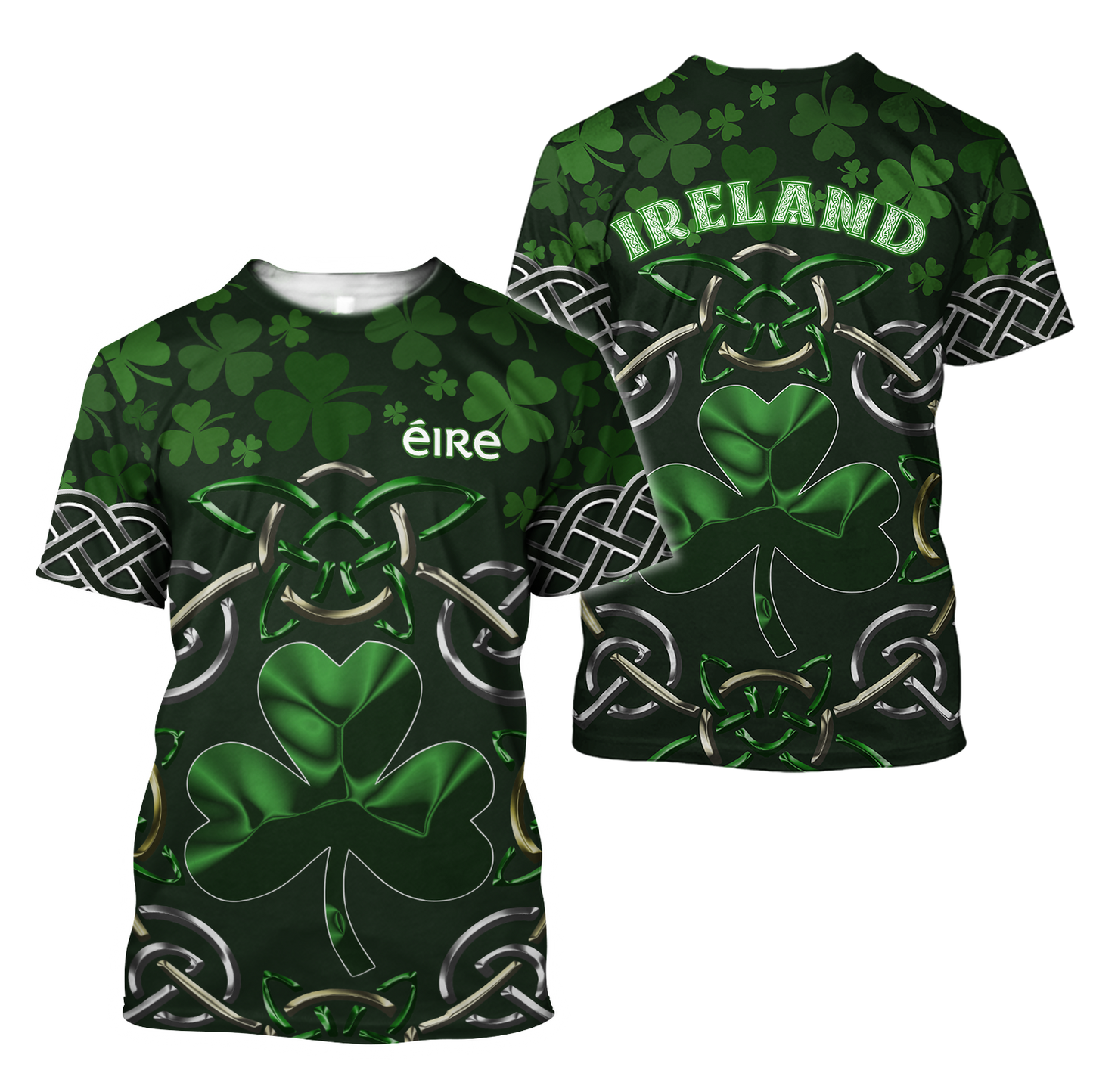 Lasfour Irish Saint Patrick's Day Shamrock Celtic Cross Hoodie T-Shirt Sweatshirt Pi PO0243