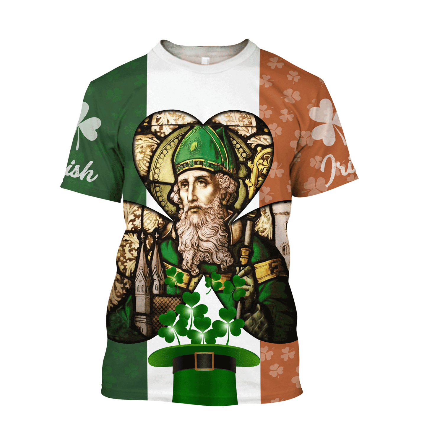 3D All Over Print St. Patrick's Day Shirt, Iceland Flag Pattern Shirt, Hat Shamrock Irish Shirt, Lucky Shirt, Patrick's Day Shirt PO0289