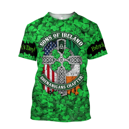 Happy St Patrick's Day Irish Shirt, Son Of Ireland Shenanigans Chapter, Hoodie T-Shirt Sweatshirt for Men and Women PO0241