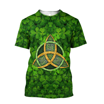 St Patrick's Day Pattern Shamrock Shirt, Shamrock All Over Print Shirt, Gift For Patrick's Day PO0301