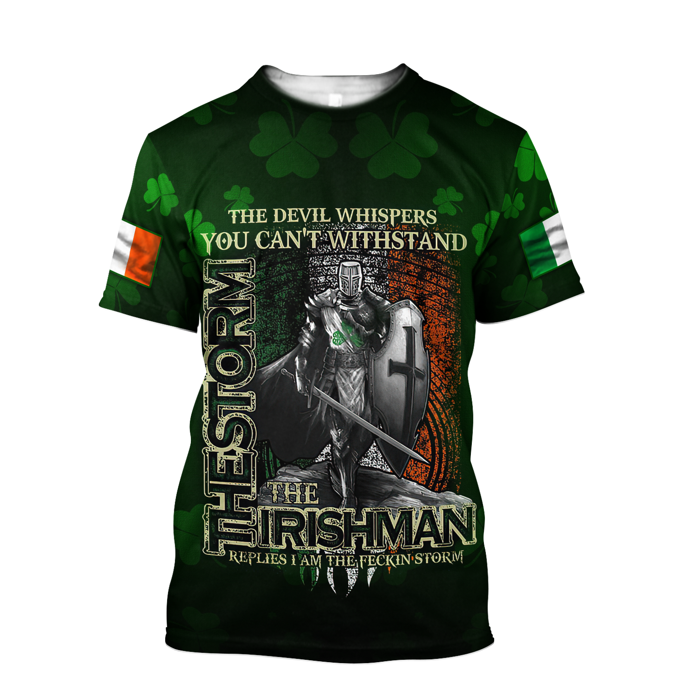 The Irishman The Storm Shirt, 3D All Over Print Pattern Shamrock, St Patrick's Day Shirt PO0300