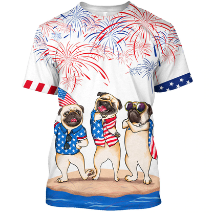 Pug 4th of july hawaiian shirt - Independence Day Is Coming, USA Patriotic Hawaiian Shirt HO0720