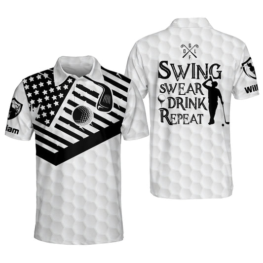 Swing Swear Drink Repeat Golf Polo Shirt GM0068