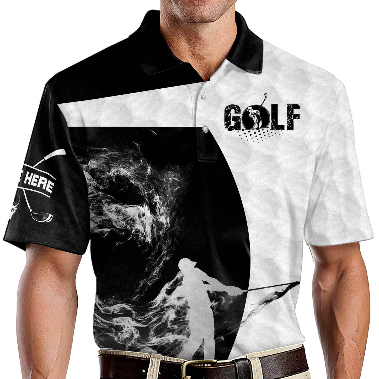 Golfer With Smoke Golf Polo Shirt GM0038