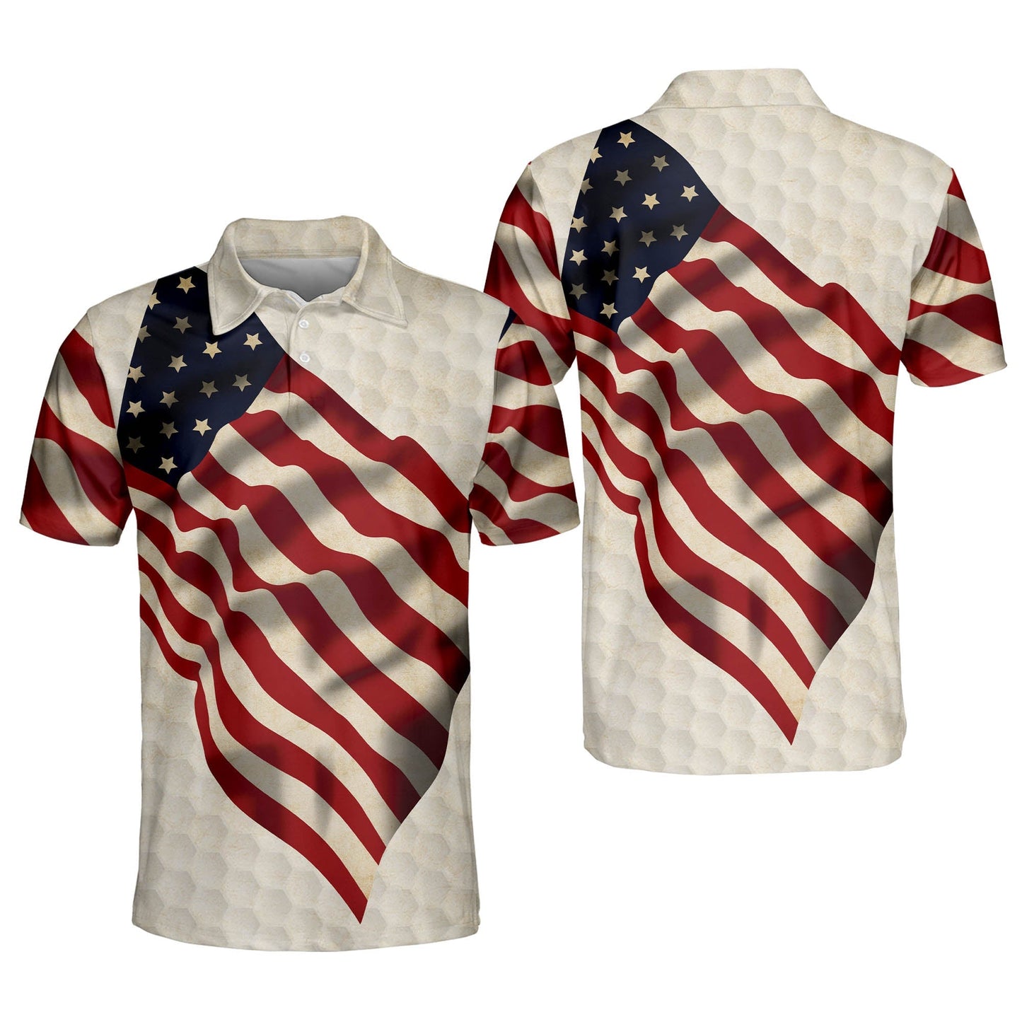 Proud Golf American Flag Golf Polo Shirt GM0093