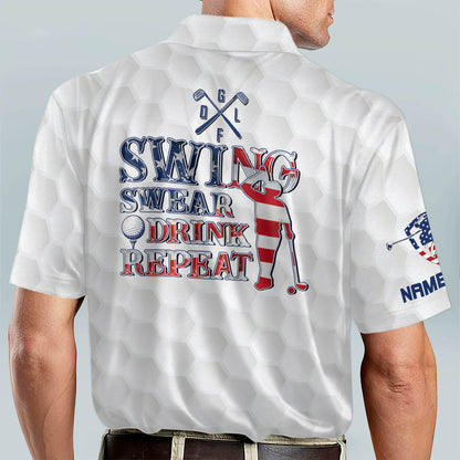 Swing Swear Drink Repeat Golf Polo Shirt GM0295