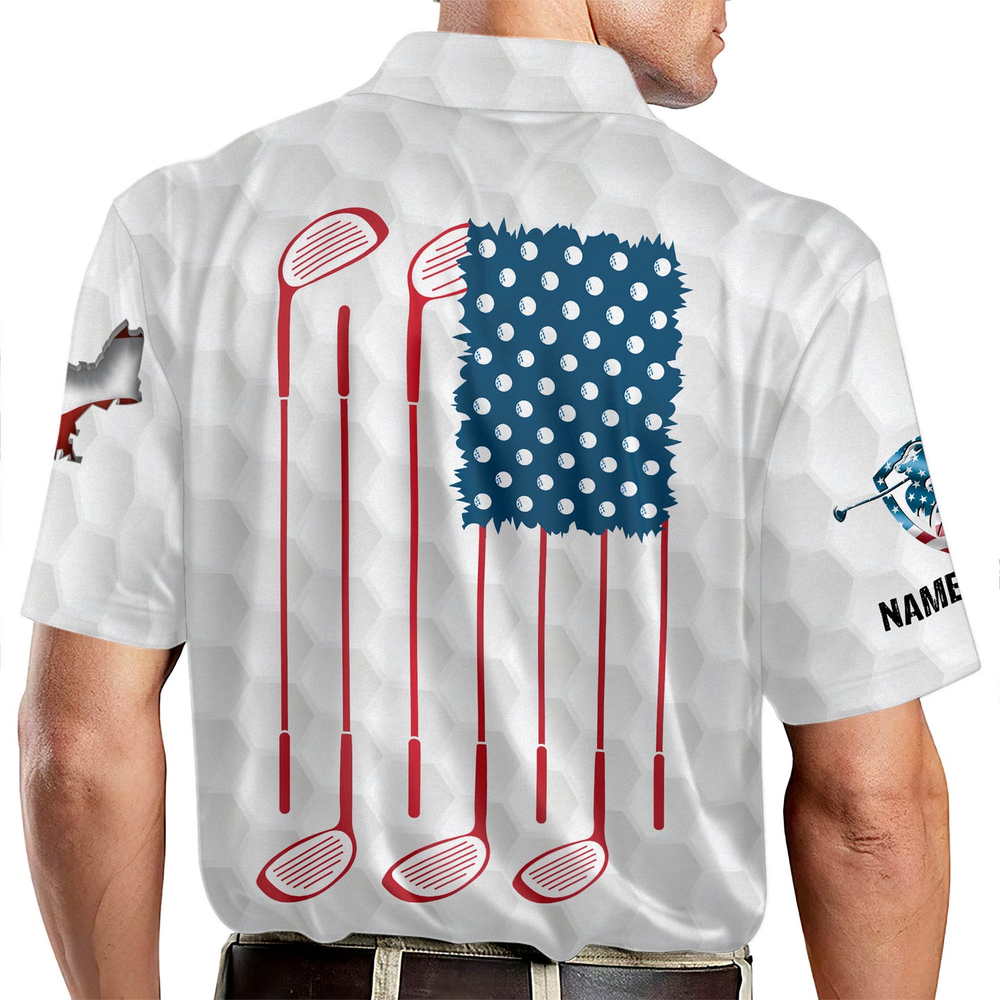 Proud Golf American Flag Golf Polo Shirt GM0032